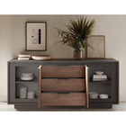 Berlin 2 Door 3 Drawer 180cm Grey and Mercure Oak Sideboard - FurniComp