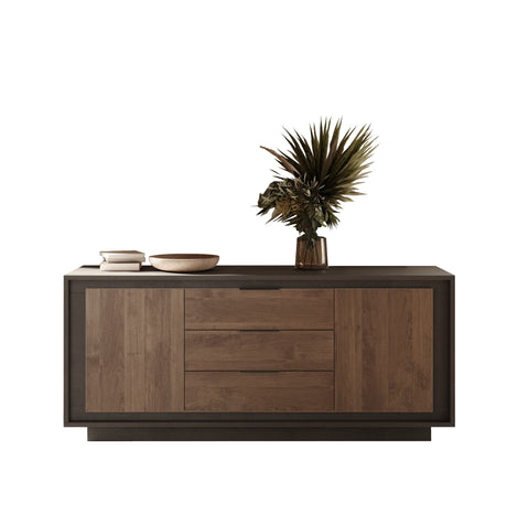 Berlin 2 Door 3 Drawer 180cm Grey and Mercure Oak Sideboard - FurniComp