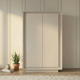 Berlin 2 Door 106cm Cashmere Highboard/Tall Sideboard - FurniComp