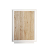 Berlin 2 Door 106cm Matt White and Cadiz Oak Highboard/Tall Sideboard - FurniComp
