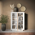 Berlin 2 Door 106cm Matt White and Cadiz Oak Highboard/Tall Sideboard - FurniComp