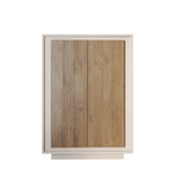 Berlin 2 Door 106cm Cashmere and Mercure Oak Highboard/Tall Sideboard - FurniComp
