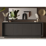 Berlin 4 Door 207cm Grey Sideboard - FurniComp