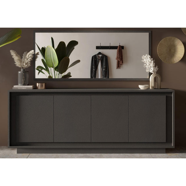 Berlin 4 Door 207cm Grey Sideboard - FurniComp