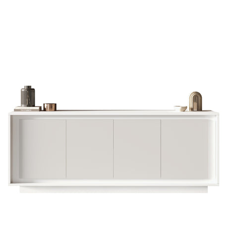 Berlin 4 Door 207cm Matt White Sideboard - FurniComp