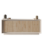 Berlin 4 Door 207cm Cashmere and Cadiz Oak Sideboard - FurniComp