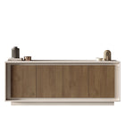 Berlin 4 Door 207cm Cashmere and Mercure Oak Sideboard - FurniComp