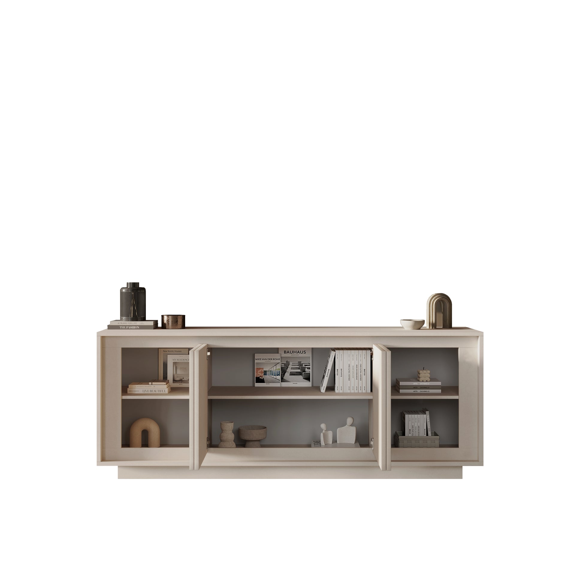 Berlin 4 Door 207cm Cashmere Sideboard - FurniComp