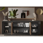 Berlin 4 Door 207cm Grey and Mercure Oak Sideboard - FurniComp