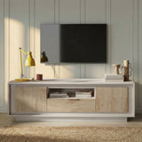 Berlin 2 Door 1 Drawer 180cm Cashmere and Cadiz Oak TV Stand - FurniComp