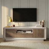 Berlin 2 Door 1 Drawer 180cm Cashmere and Mercure Oak TV Stand - FurniComp
