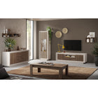 Berlin 4 Door 207cm Cashmere and Mercure Oak Sideboard - FurniComp