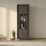 Berlin 1 Door 67cm Grey Glass Display Cabinet - FurniComp