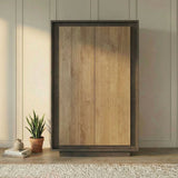 Berlin 2 Door 106cm Grey and Mercure Oak Highboard/Tall Sideboard - FurniComp