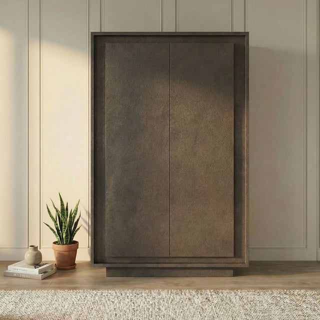 Berlin 2 Door 106cm Grey Highboard/Tall Sideboard - FurniComp