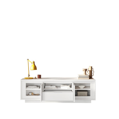 Berlin 2 Door 1 Drawer 180cm Matt White TV Stand - FurniComp