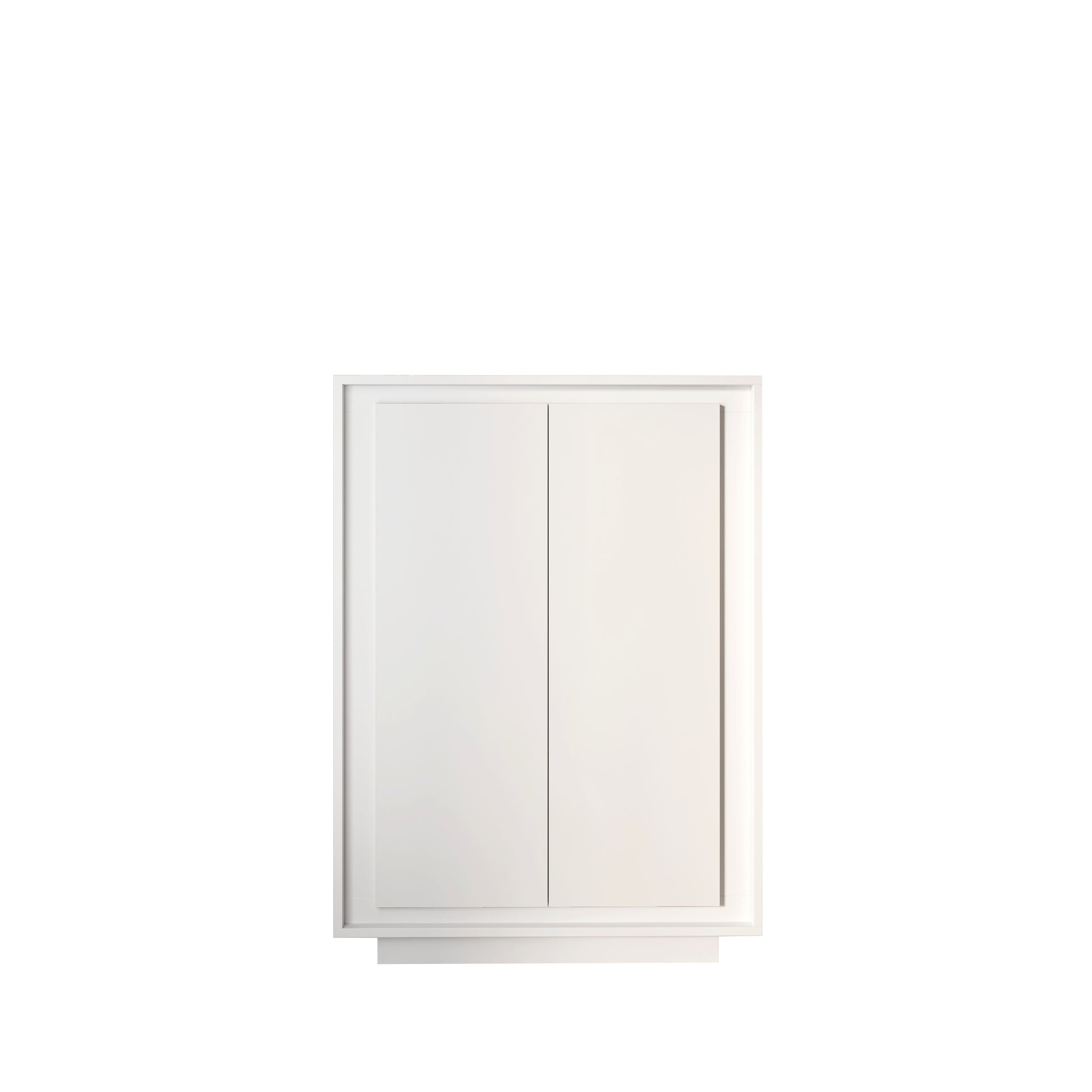 Berlin 2 Door 106cm Matt White Highboard/Tall Sideboard - FurniComp