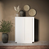 Berlin 2 Door 106cm Matt White Highboard/Tall Sideboard - FurniComp