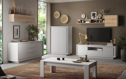 Berlin 4 Door 207cm Matt White Sideboard - FurniComp