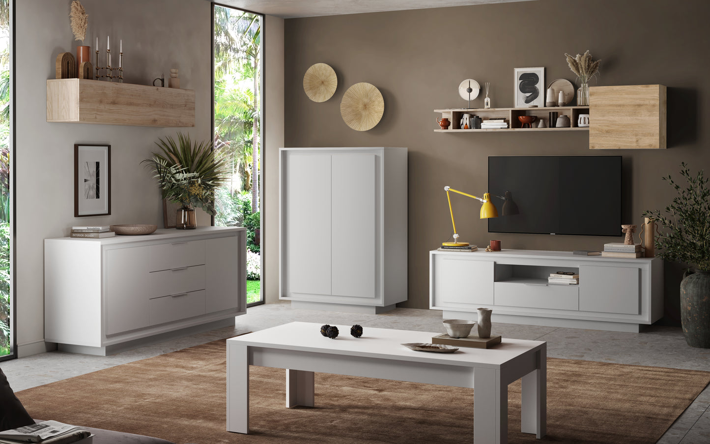 Berlin 2 Door 3 Drawer 180cm Matt White Sideboard - FurniComp