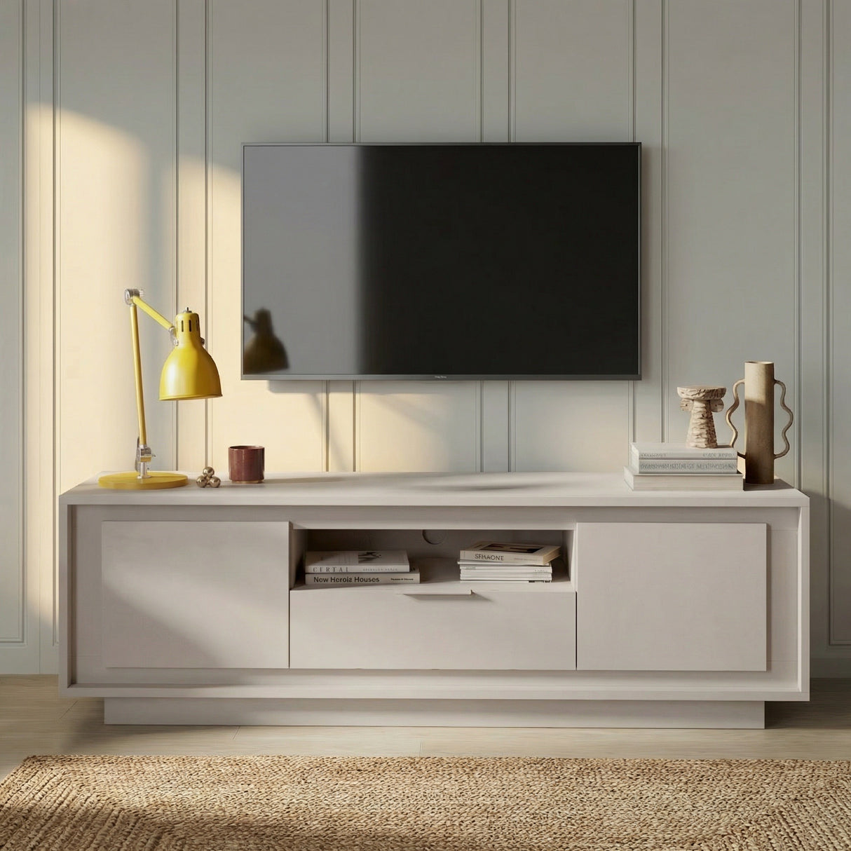 Berlin 2 Door 1 Drawer 180cm Cashmere TV Stand - FurniComp