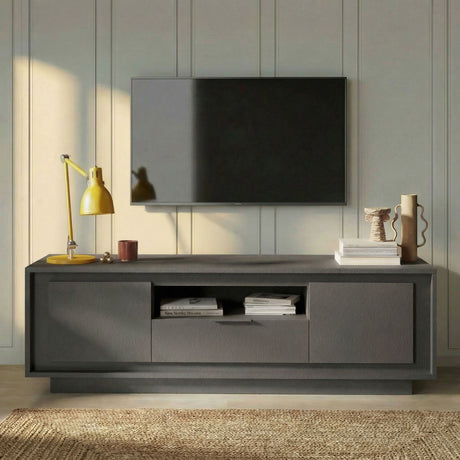Berlin 2 Door 1 Drawer 180cm Grey TV Stand - FurniComp