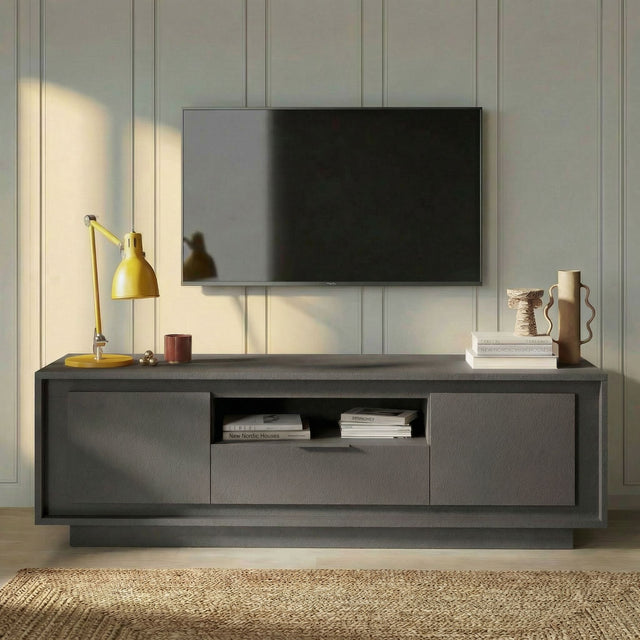 Berlin 2 Door 1 Drawer 180cm Grey TV Stand - FurniComp