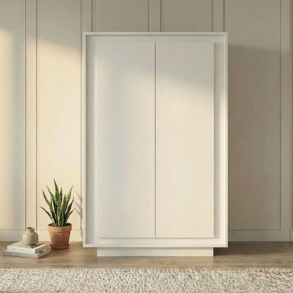 Berlin 2 Door 106cm Matt White Highboard/Tall Sideboard