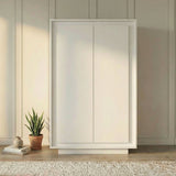 Berlin 2 Door 106cm Matt White Highboard/Tall Sideboard - FurniComp