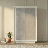 Berlin 2 Door 106cm Matt White and Concrete Grey Highboard/Tall Sideboard - FurniComp