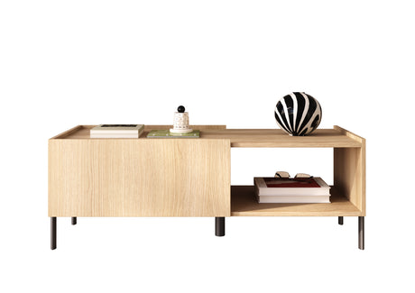 Beverly 100cm 2 Door Coffee Table - Oak - FurniComp