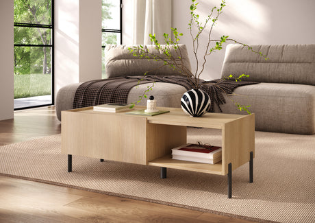 Beverly 100cm 2 Door Coffee Table - Oak - FurniComp