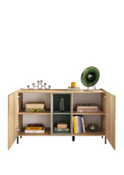 Beverly 130cm 2 Door Sideboard - Oak & Olive Green - FurniComp
