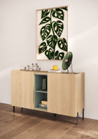 Beverly 130cm 2 Door Sideboard - Oak & Olive Green - FurniComp