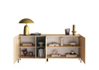 Beverly 180cm 3 Door Sideboard - Oak & Olive Green - FurniComp