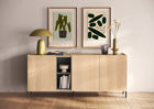 Beverly 180cm 3 Door Sideboard - Oak & Olive Green - FurniComp