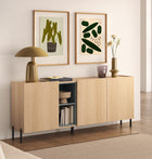 Beverly 180cm 3 Door Sideboard - Oak & Olive Green - FurniComp