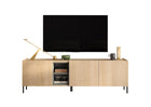 Beverly 180cm 3 Door TV Unit - Oak & Olive Green - FurniComp