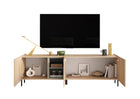 Beverly 180cm 3 Door TV Unit - Oak & Olive Green - FurniComp