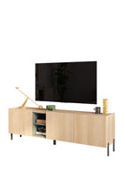 Beverly 180cm 3 Door TV Unit - Oak & Olive Green - FurniComp