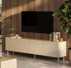Bailey 200cm Large 4 Door TV Unit - Oak & Cream - FurniComp