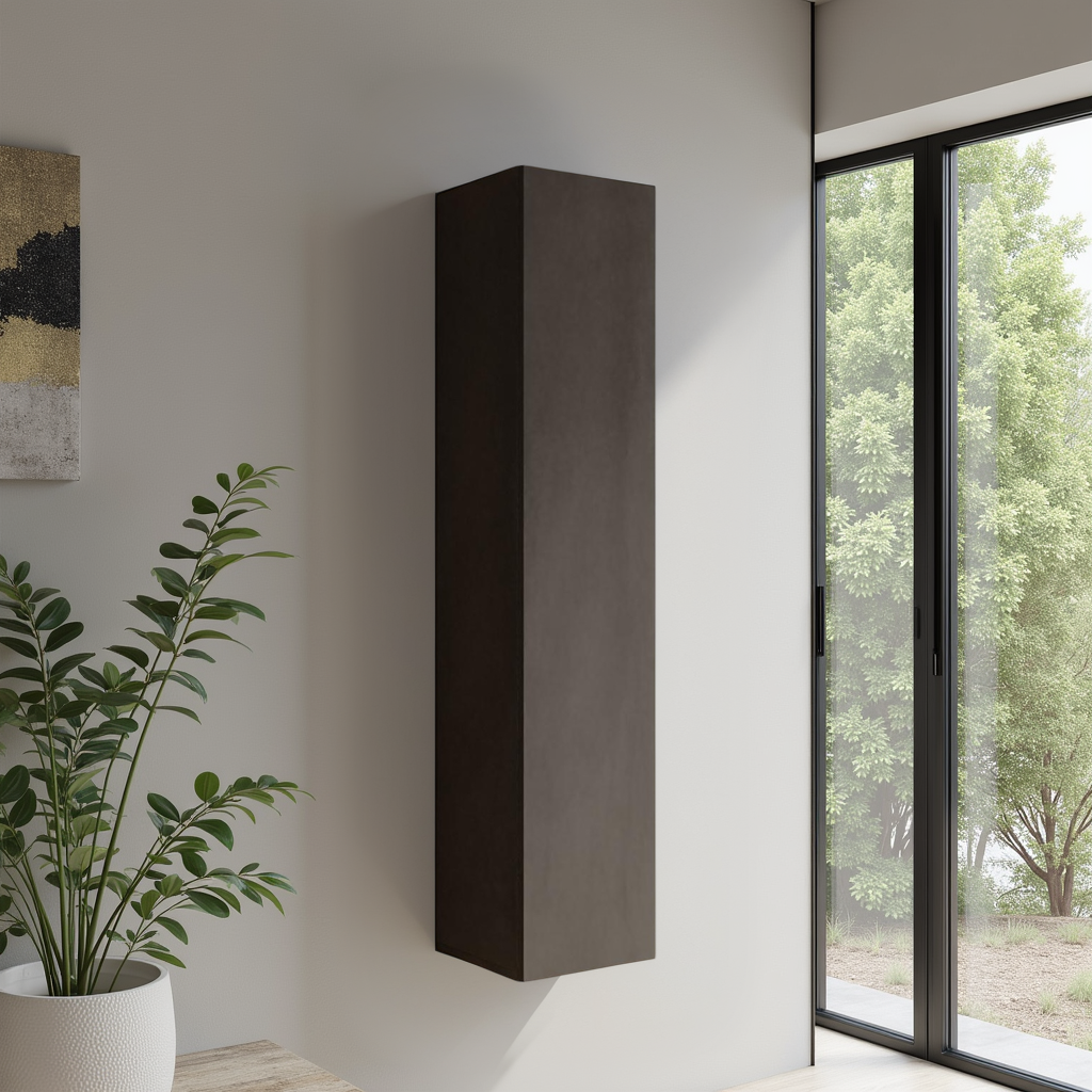 Combo 1 Door 29cm Multipurpose Wall Hung Tall Storage Unit - Black Lava COM-30-06 - FurniComp