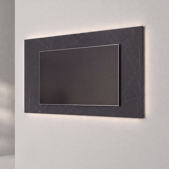 Combo 180x100cm Wall TV Backboard-Black Marble - FurniComp