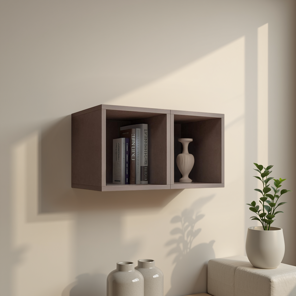 Combo 28cm Floating Wall Cube Set of 2 - Bronze COM-311-07 - FurniComp