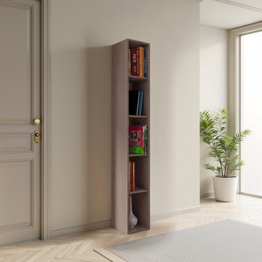 Combo 28cm Tall Narrow Bookcase - Bronze COM-45-07 - FurniComp