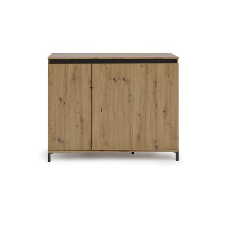 Cancun 3 Door 138cm Anthracite and Artisan Oak Highboard/Tall Sideboard - FurniComp