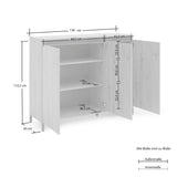 Cancun 3 Door 138cm Anthracite and Artisan Oak Highboard/Tall Sideboard - FurniComp
