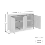 Cancun 3 Door 138cm Anthracite and Artisan Oak Sideboard - FurniComp