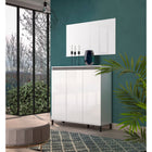 Cancun 3 Door 138cm White Gloss and Anthracite Highboard/Tall Sideboard - FurniComp