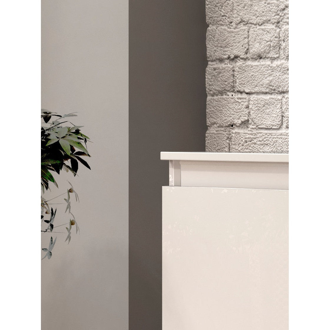 Cancun 2 Door 200cm White Gloss and Anthracite TV Stand - FurniComp